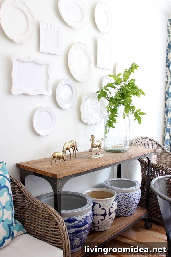 Summer Home Decorating Ideas: Tour Inspiring Seasonal Makeovers 2 Summer Dining Room White Plate Wall and Console Table