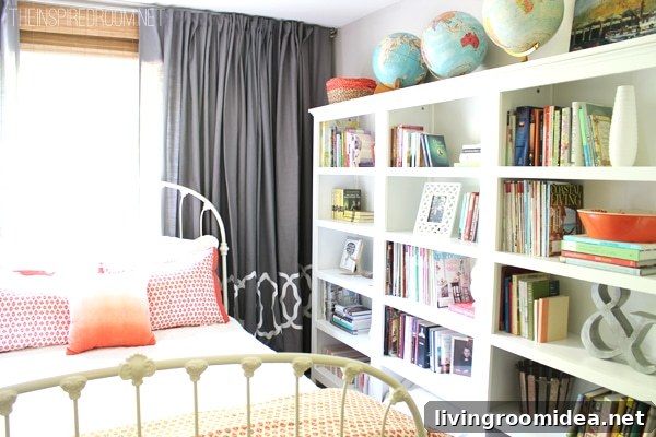 Summer Home Decorating Ideas: Tour Inspiring Seasonal Makeovers 20 bookcases styled in bedroom