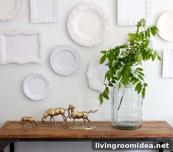 Summer Home Decorating Ideas: Tour Inspiring Seasonal Makeovers 3 Dining Room Console Plate Wall