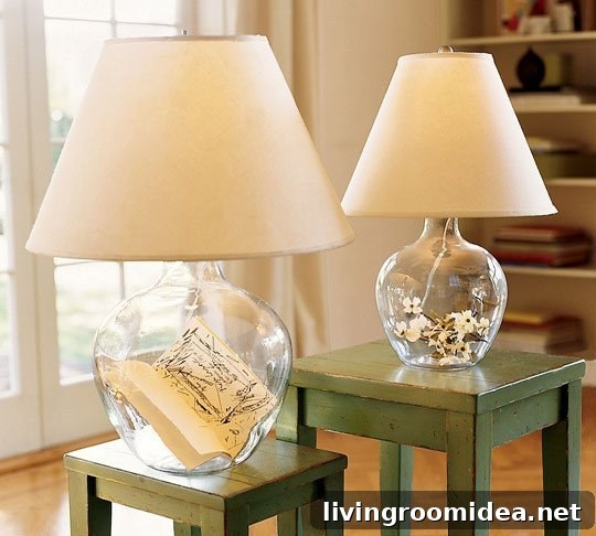 Fillable Glass Lamp Ideas