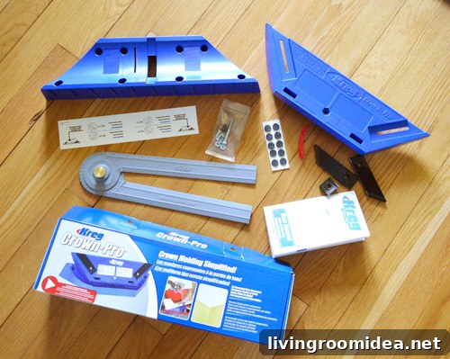 kreg crown pro box with angle finder and crown cutting platform