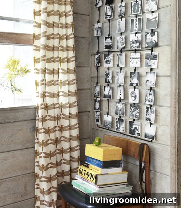 Black and White Photo Wall - Thrifty California Cabin