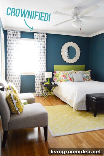 Guest bedroom crown molding