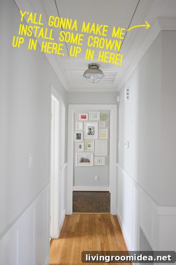 Hallway crown molding
