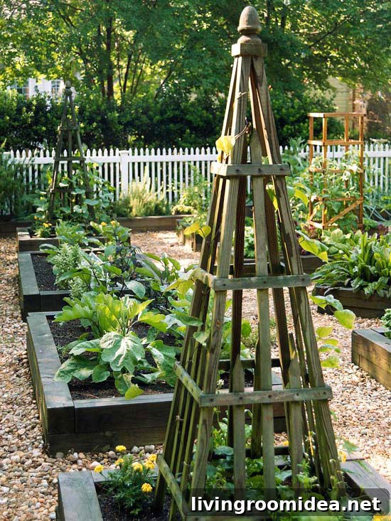 Trellises in Raised Garden Beds