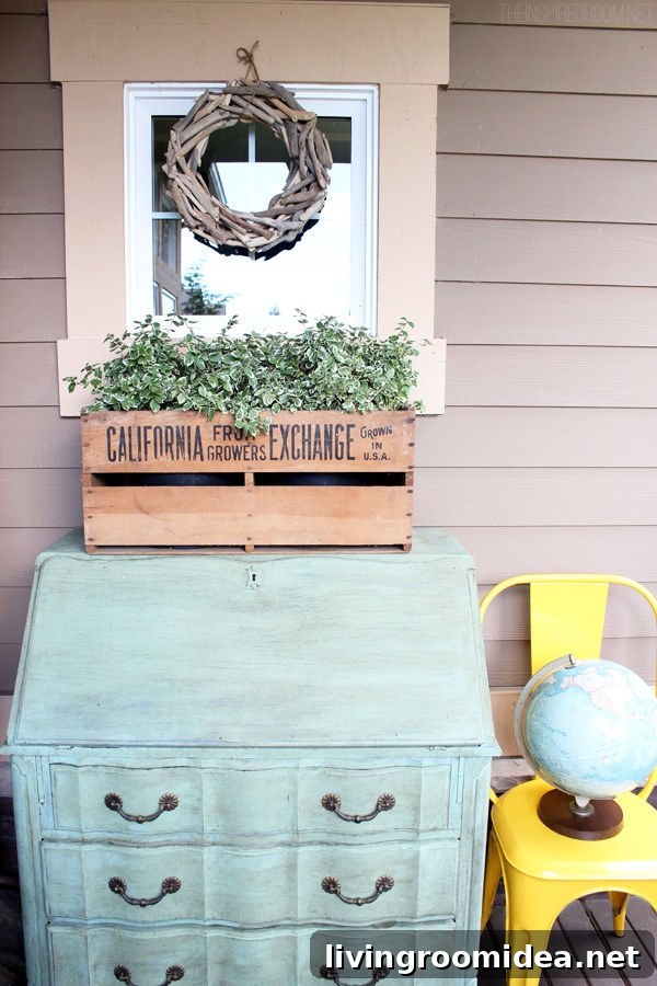 10 Simple Tricks to Refresh Your Home Quickly 3 The Inspired Room Dresser on the Front Porch
