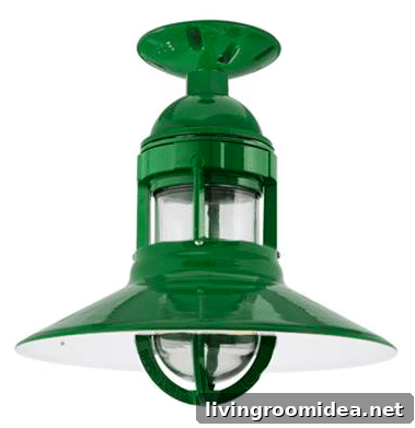 Green Barnlight Electric Flushmount