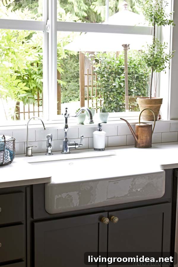 The Inspired Room kitchen sink and view from the window