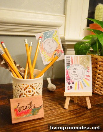 Temporary tattoos on wood art