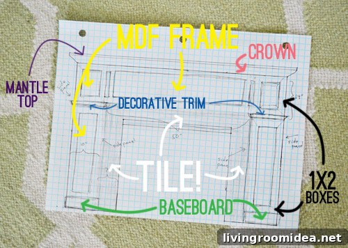 Fireplace plan graphic