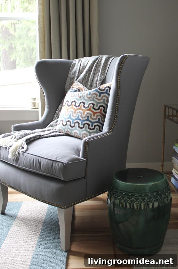 Functional and Beautiful: Using Sunbrella Fabric Indoors 3 Thurston Wing Back Chair Ballard Designs
