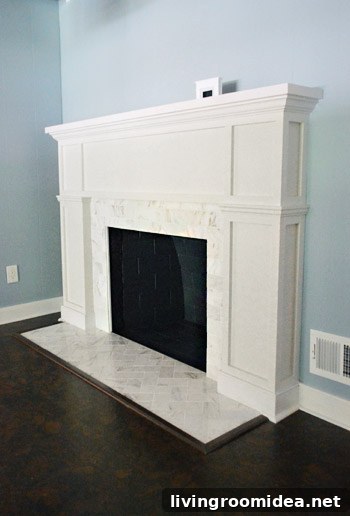 Miniature fireplace on mantel