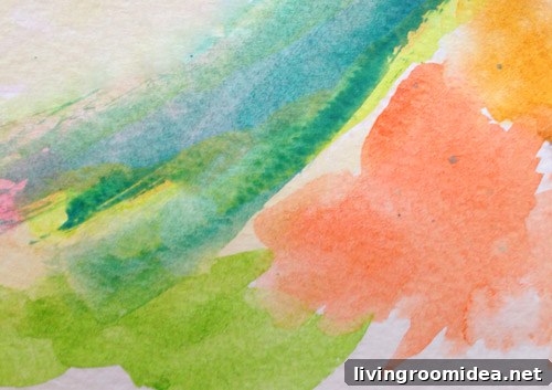 Child's colorful abstract painting