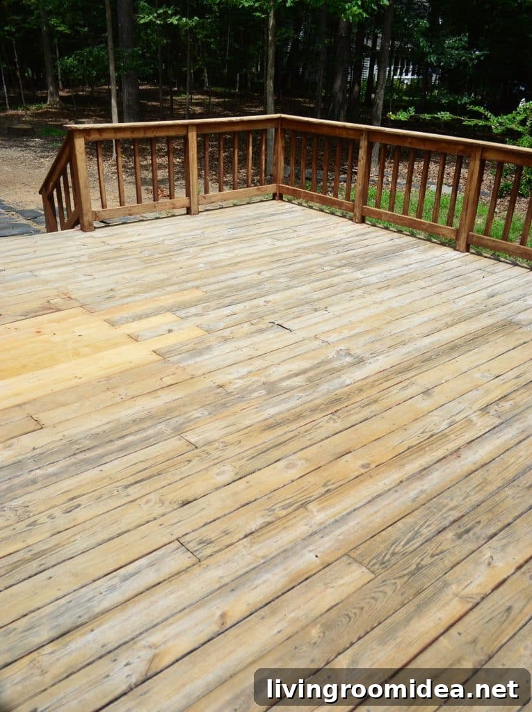 How to Strip a Deck for Staining: Step-by-Step Guide 18 After photo of deck bleached with fresh wood after stripping process