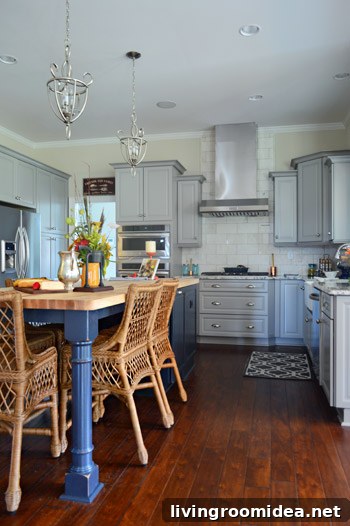 Blue house kitchen
