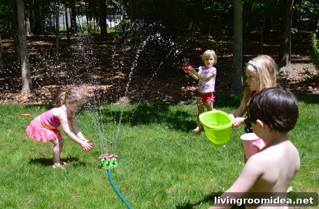 Kids with sprinkler