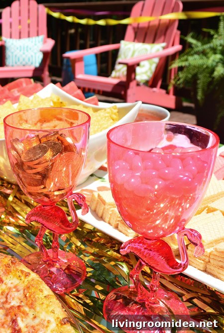 Flamingo cups and treats