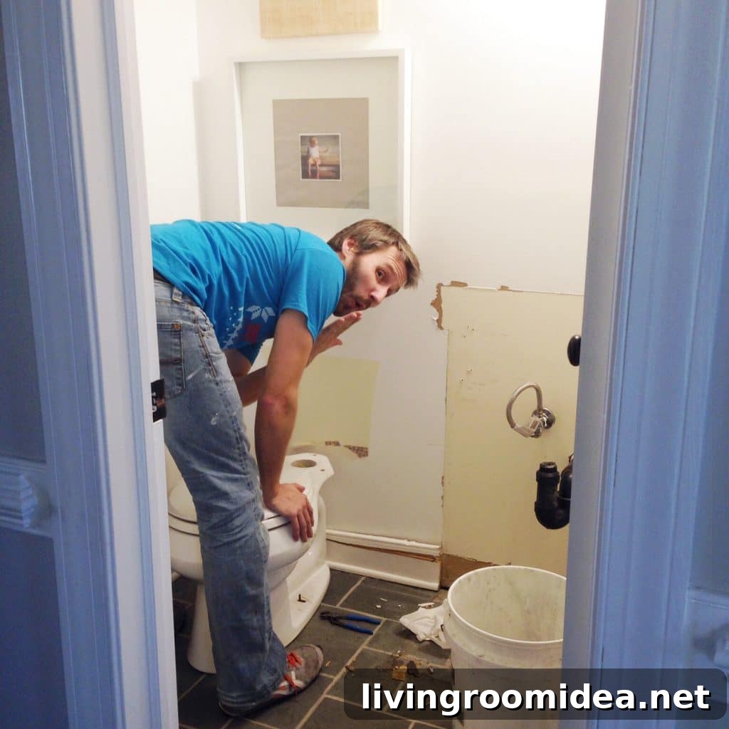 John Removing Toilet From Powder Room