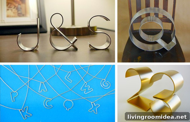 Examples of GaugeNYC metal typographic accessories