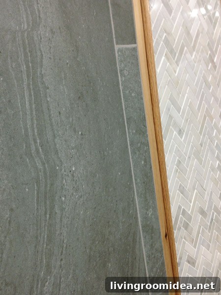 Closeup of tile striations