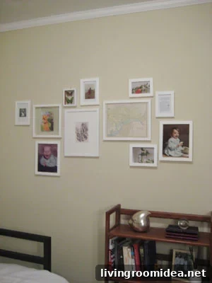 Expanded gallery wall with additional frames