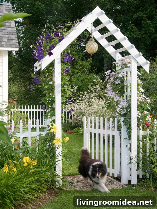 Picket Fence Arbor Garden Entrance