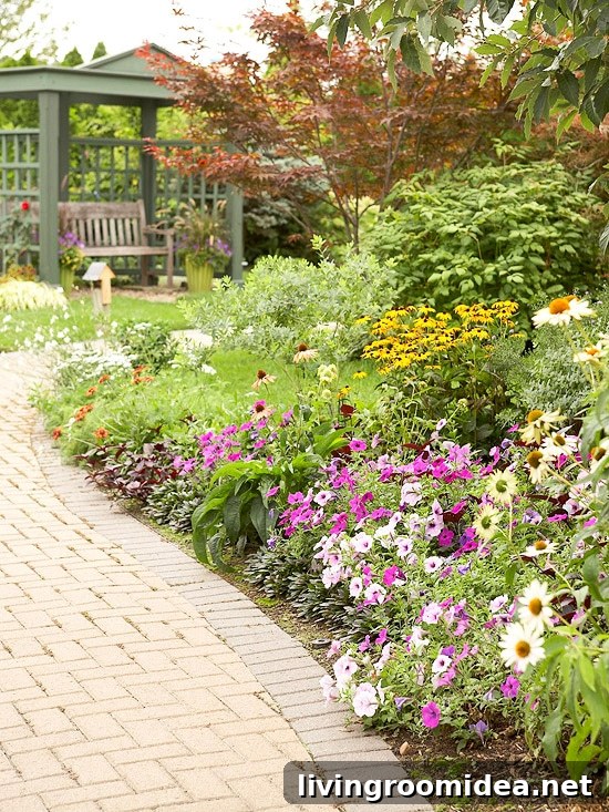 Flower Garden along a Path