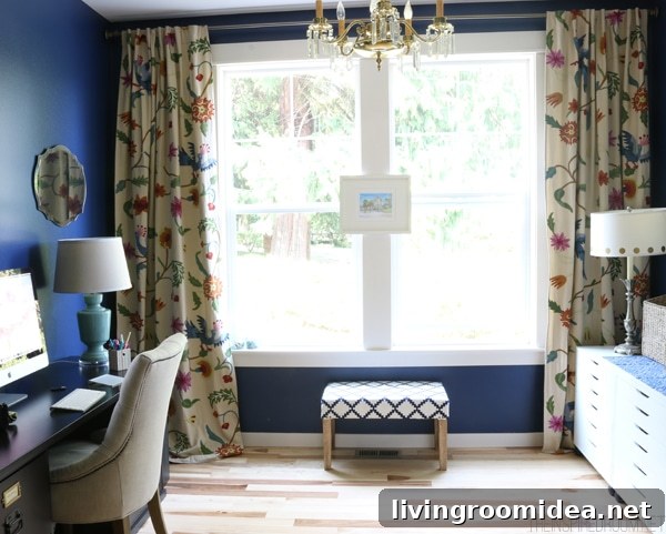 Home Office Update: New Progress and Design Upgrades 4 The Inspired Room Navy Blue Office Progress Post