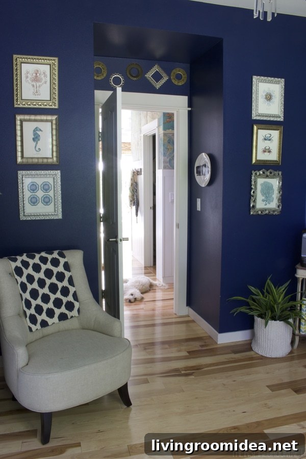 The Inspired Room Navy Office Progress - Wood Floors