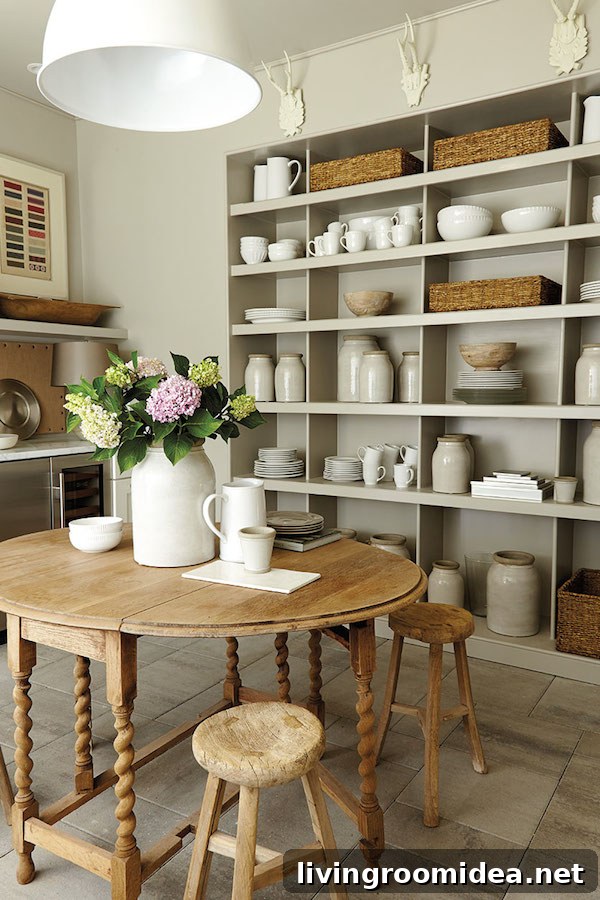 Southern Living Idea House White and Wood Farmhouse Style Dining Room