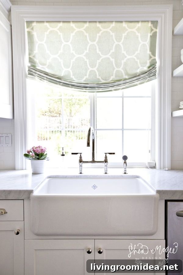 Patterned Kitchen Roman Shade - Shea Mcgee Design