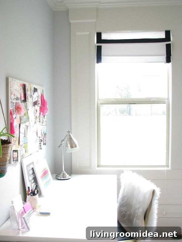 DIY Ribbon Trimmed Roman Shade - Life Love Larson