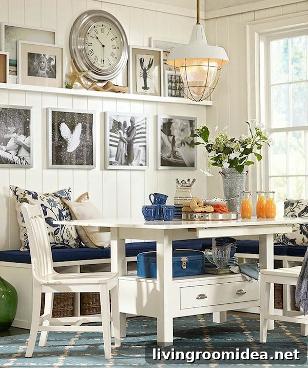 Casual Coastal Banquette Dining Area - Pottery Barn