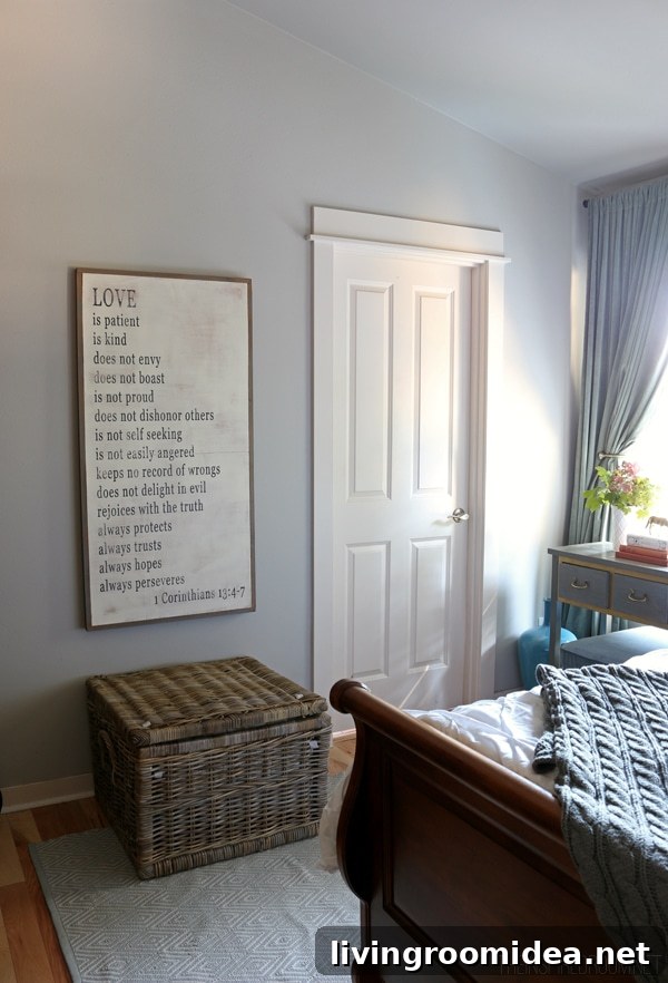 Smart Storage Ideas: Organizing with Baskets and Containers 3 The-Inspired-Room-Love-Is-Patient-Art-and-Pillow-Basket