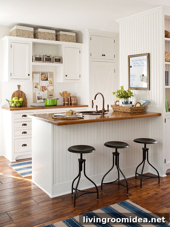Baskets above Cabinets - Organization in the Kitchen