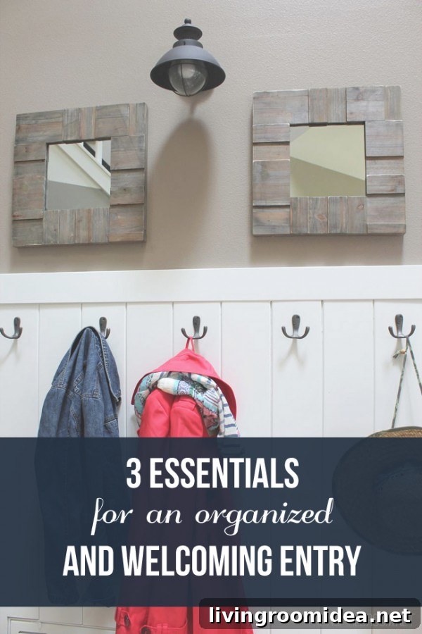 3 Essentials for an Organized and Welcoming Entry - The Inspired Room