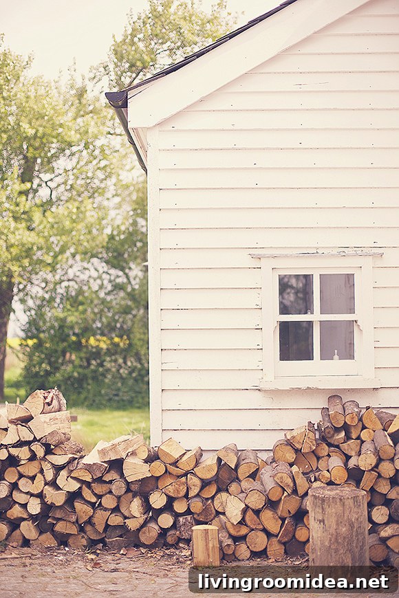 White Barn with Logs - Sarah Gawler
