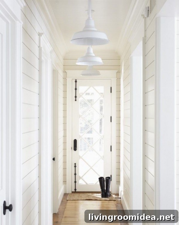 white plank hallway