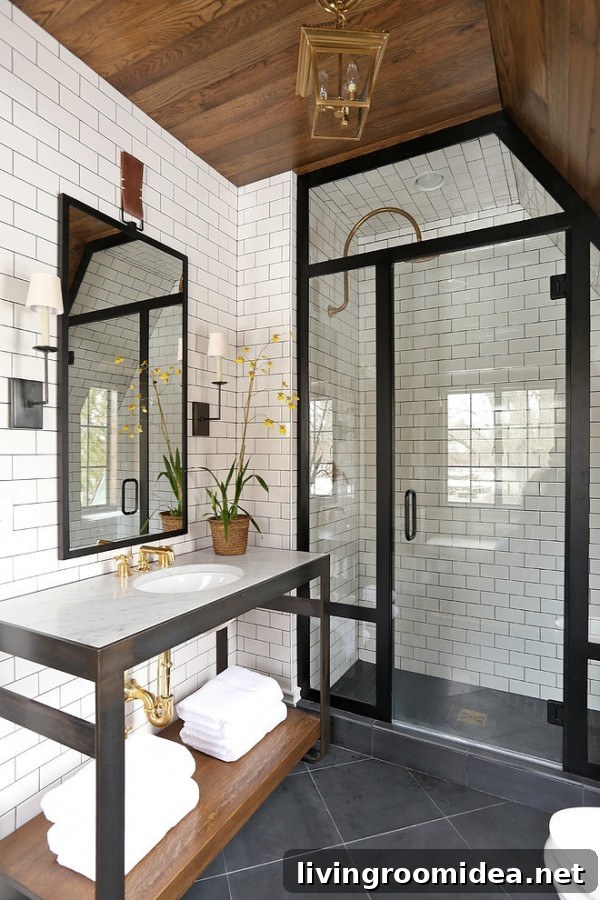 Summer Thornton Design - Mixed Metals and Subway Tile in the Bathroom