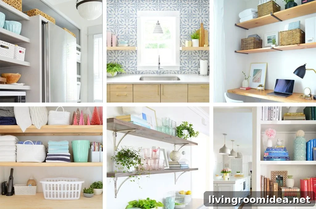 Grid of Six Favorite DIY Shelf Ideas