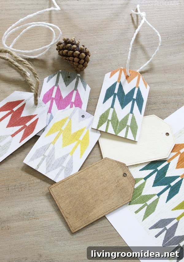 DIY Mod Podge Paper Backed Wood Gift Tags