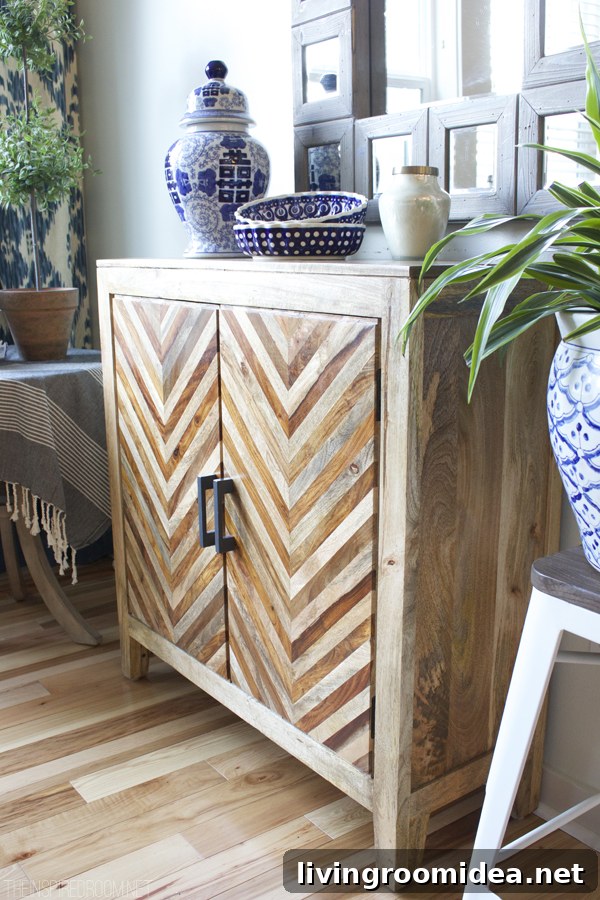 Hospitality Organization - Chevron Wood Cabinet