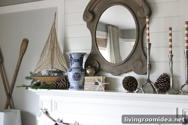 The Inspired Room Christmas Mantel - Forest and Sea Christmas Tour