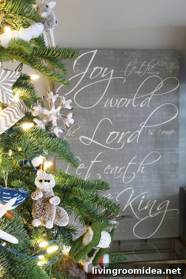 Christmas House Tour - Red Letter Words Christmas Canvas - The Inspired Room