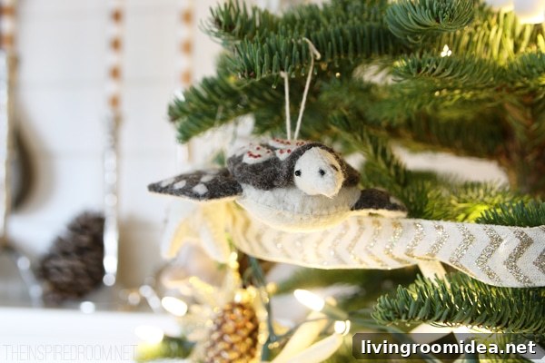 Felt Sea Turtle Ornament - Forest and Sea Christmas Tree - The Inspired Room House Tour