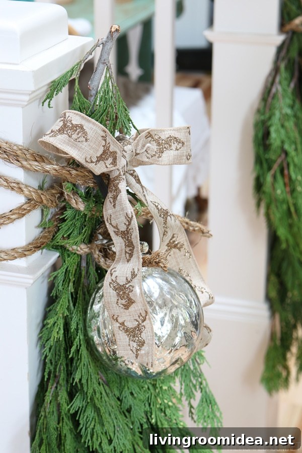 Christmas Stairway Decorating - The Inspired Room House Tour