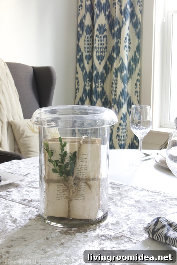 Easy Centerpiece - Book Pages in a Hurricane - The Inspired Room