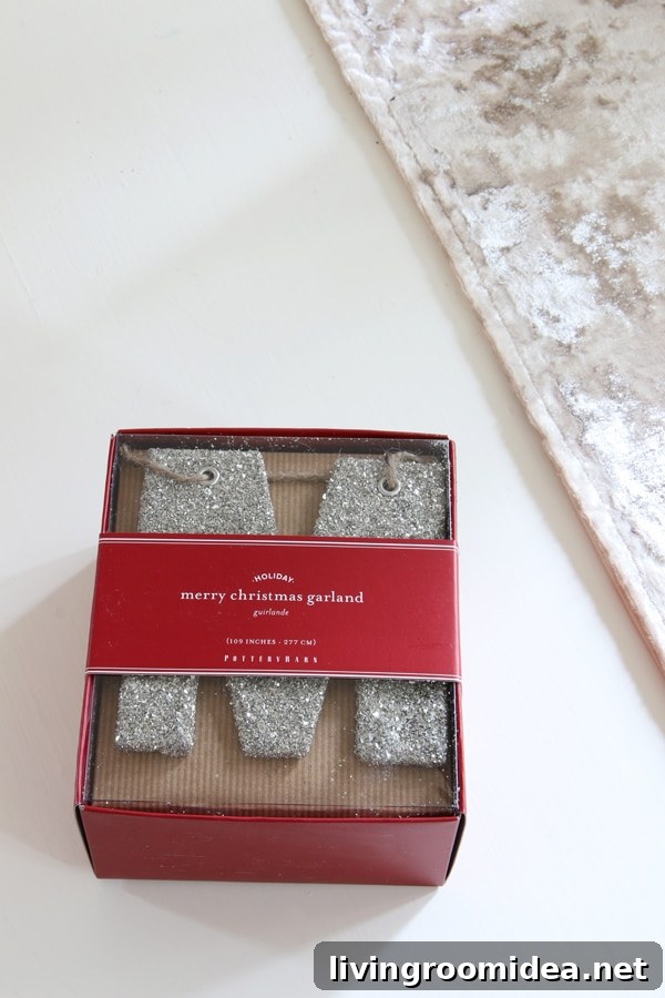 Merry Christmas Glitter Garland - Pottery Barn