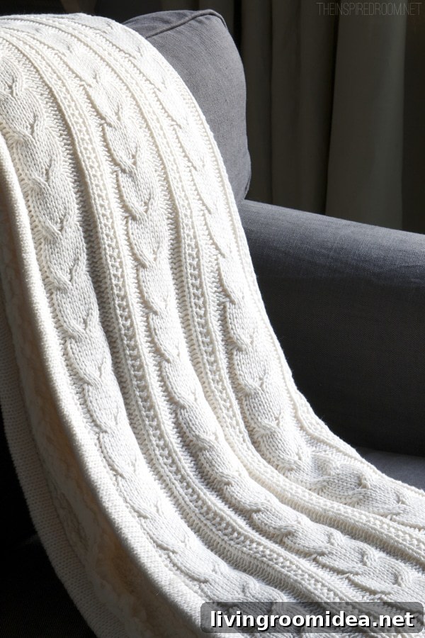 Cozy Cable Knit Throw - Pottery Barn - The Inspired Room
