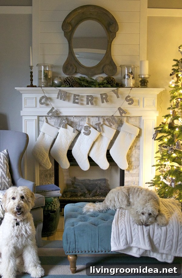 Favorite Home Decor Gifts to Give and Receive 7 Pottery Barn Merry Christmas Glitter Garland - The Inspired Room